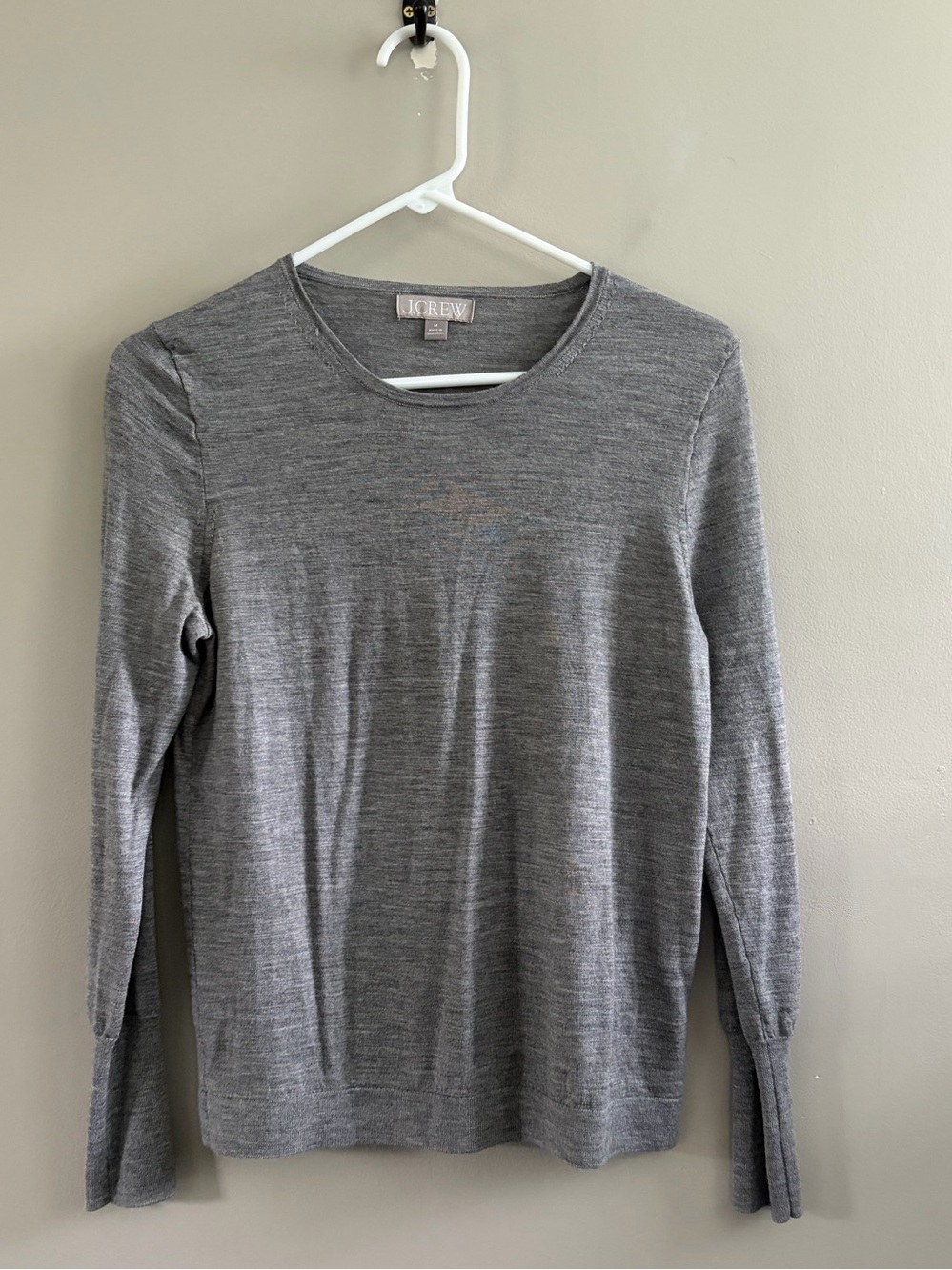 J. Crew 100% Merino Wool Grey Sweater Woman's Medium